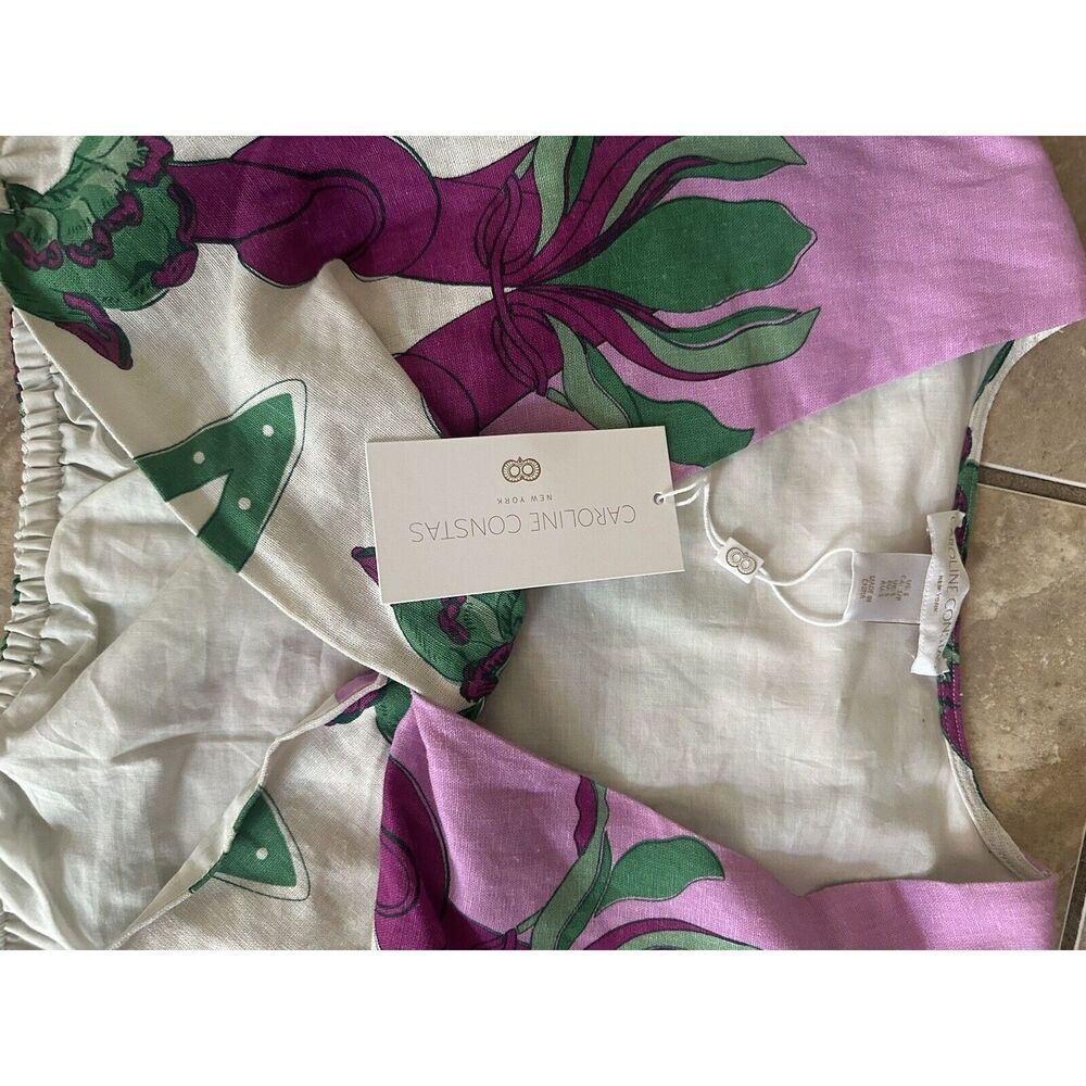 Caroline Constas Top Blouse Skirt Set 2 Piece Matching NWT Purple Floral XS - Picture 4 of 12